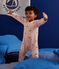 Babies' pyjama suit in star and heart print brushed fleece SALINE pink/MULTICO white