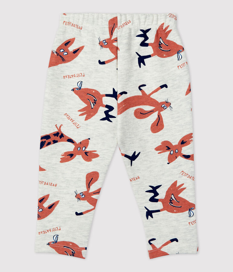 Babies' Fleece Animal Print Trousers MONTELIMAR beige/MULTICO white