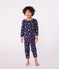 Children's pyjamas in star-print fleece SOIR blue/MARSHMALLOW
