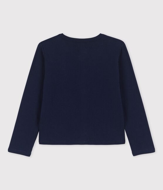 Girls' Organic Cotton Cardigan SMOKING blue