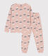 Girls' Tulip Patterned Fleece Pyjamas