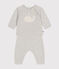 Babies' Wool/Cotton Knit Outfit - 2-Piece Set MONTELIMAR CHINE beige