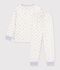 Children's velour pyjamas with hearts white/multicolor