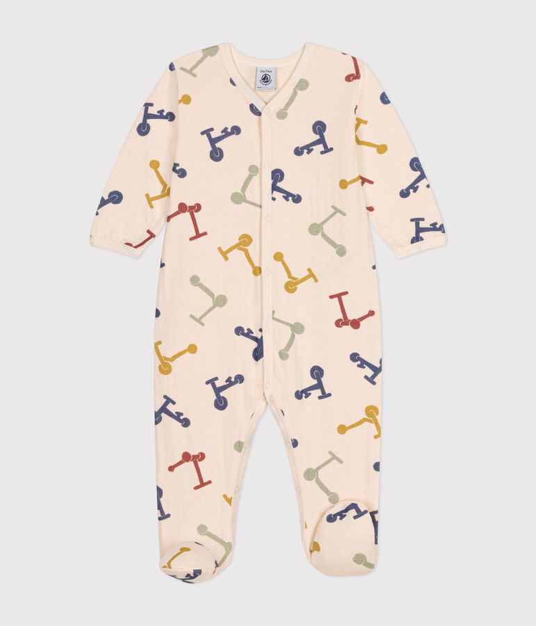 Babies' Printed Cotton Pyjamas Ecru/multicolor