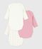Pack of babies' long-sleeved printed cotton wrapover bodies variante 1