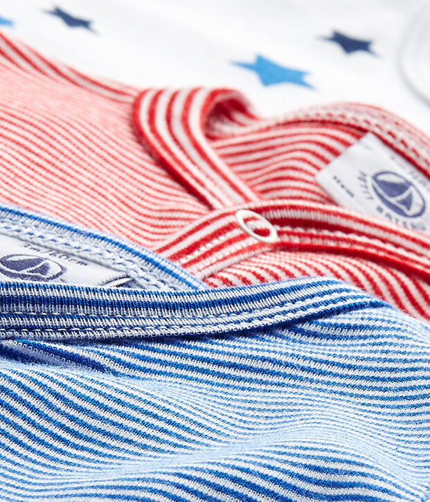 Set of three baby boy's sleepsuits white