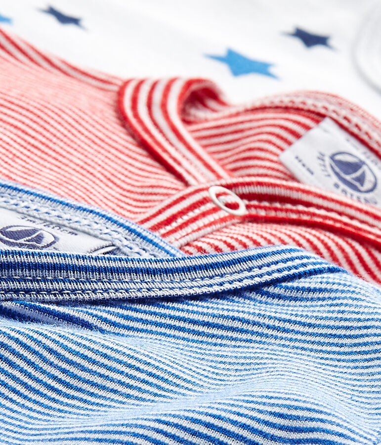 Set of three baby boy's sleepsuits white