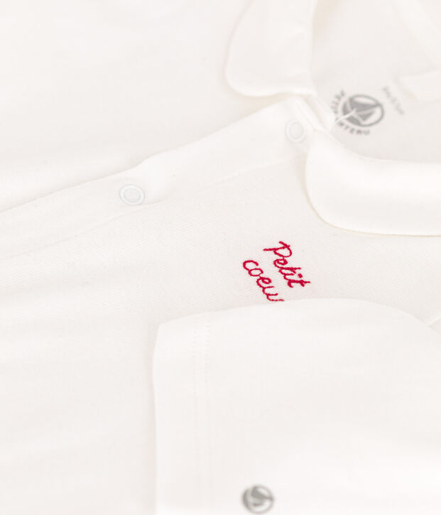 Small Heart Patterned Cotton Pyjamas white