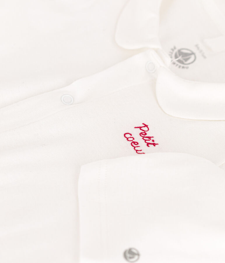 Small Heart Patterned Cotton Pyjamas MARSHMALLOW white