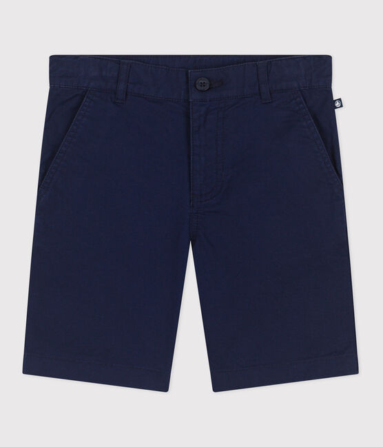 Children's Bermuda shorts in plain cotton MEDIEVAL blue
