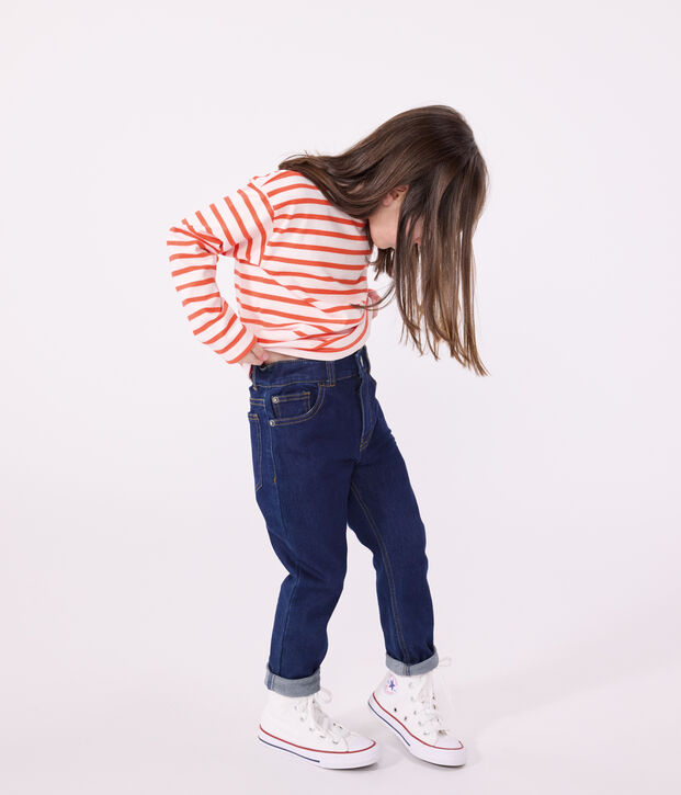 Girls' slim denim trousers blue