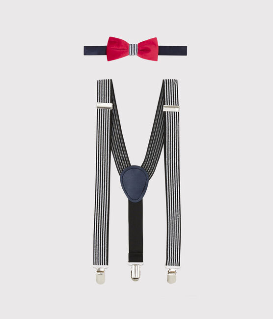 Braces and bow tie set SMOKING blue/MARSHMALLOW white/TERKUIT