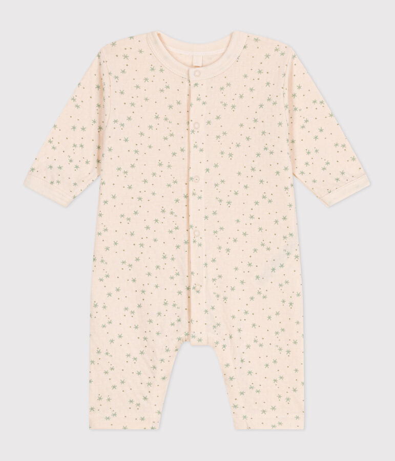 Babies' star print cotton jumpsuit Ecru/multicolor