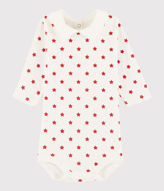 Unisex Babies' Long-Sleeved Bodysuit MARSHMALLOW white/TERKUIT red