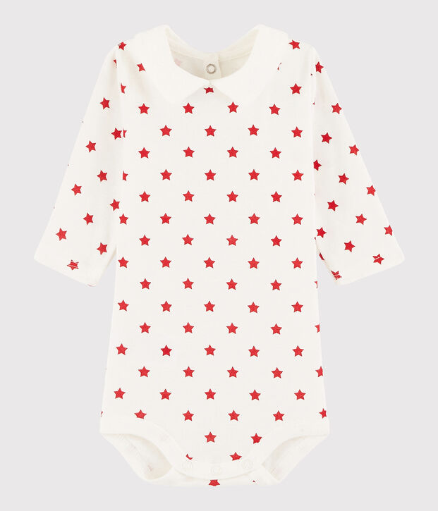 Unisex Babies' Long-Sleeved Bodysuit white/red