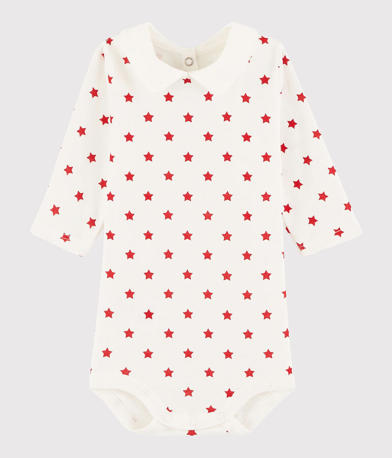 Unisex Babies' Long-Sleeved Bodysuit white/red