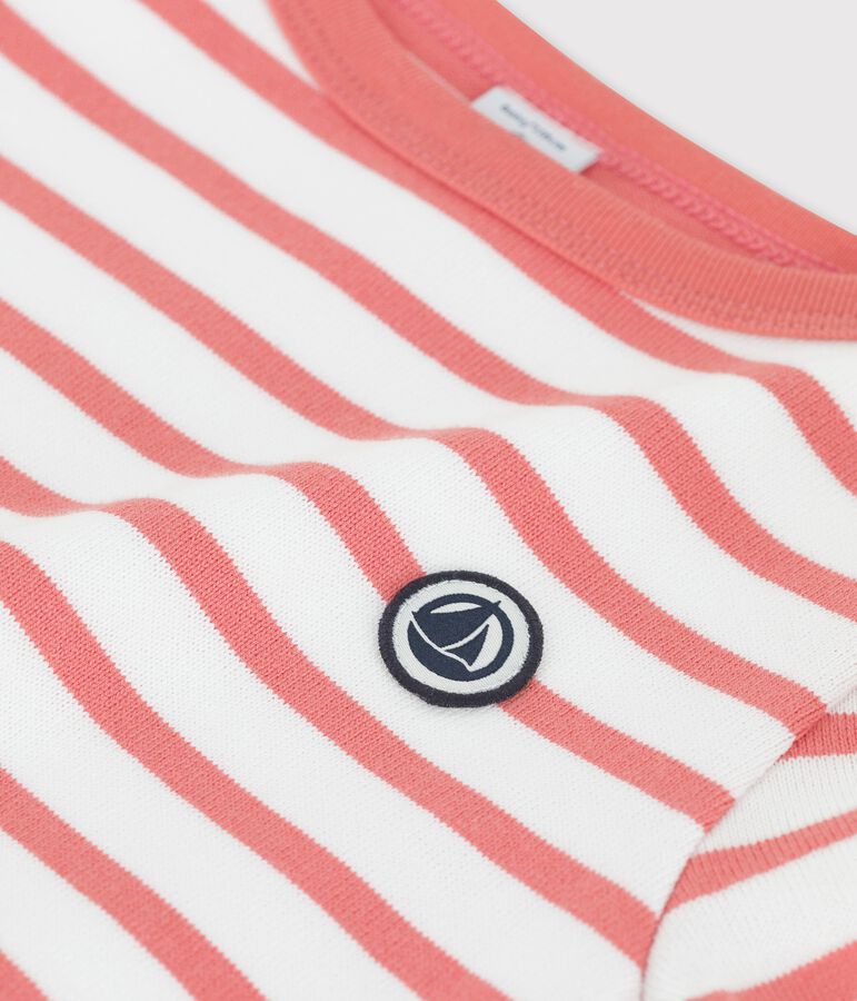 Unisex Children's Striped Cotton Top white/pink