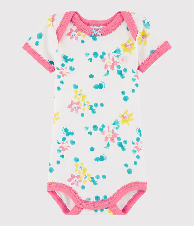 Baby Girls' Short-Sleeved Bodysuit white/multicolor