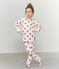 Girls-Boys' Fleece Pyjamas MARSHMALLOW white/TERKUIT red