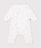 Baby romper in cotton gauze with a small heart print white/multicolor