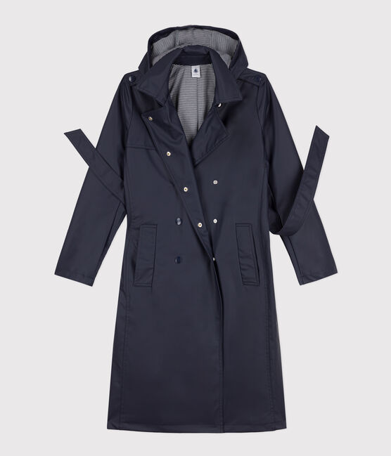 Women's Hooded Trench Coat SMOKING blue