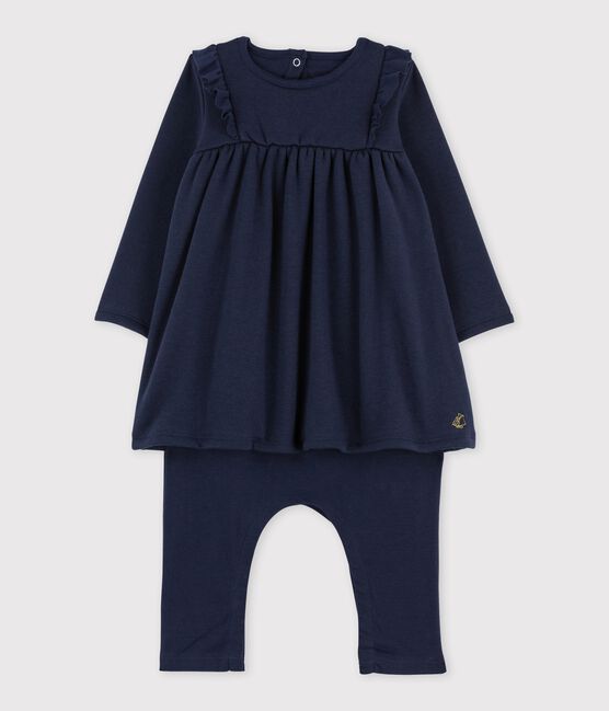 Baby Girls' Velour Knit Dress/Leggings SMOKING blue