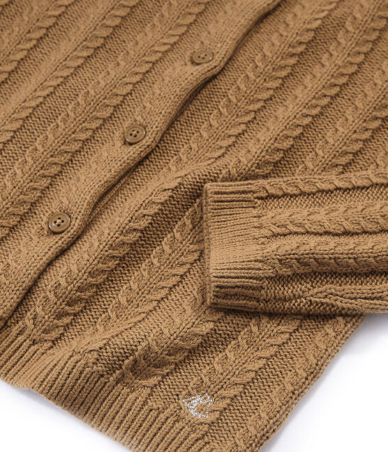 Wool and cotton cardigan BRINDILLE brown