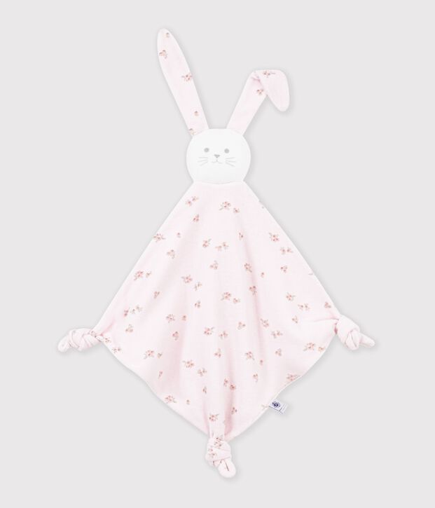 Babies' flower-print cotton comforter pink/multicolor