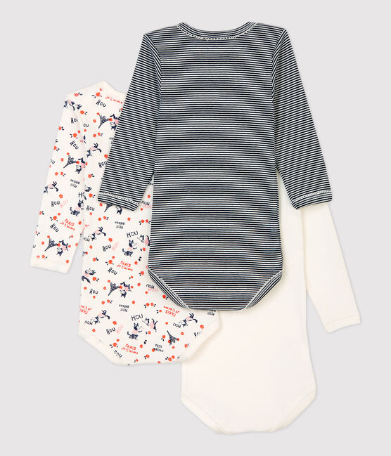 Baby Girls' Paris Long-Sleeved Organic Cotton Bodysuit - 3-Pack variante 1