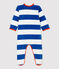 Babies' Blue Striped Velour Sleepsuit MAJOR /MONTELIMAR