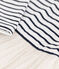 Girls' dress in tube knit and tulle MARSHMALLOW white/MULTICO white
