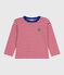 Children's long-sleeved stripy cotton T-shirt POMPEI red/MILK