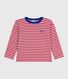 Children's long-sleeved stripy cotton T-shirt