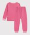 Children's plain ribbed velour pyjamas pink