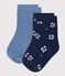 Pairs of baby girls' flower-patterned cotton socks - 2-Pack variante 1