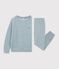 Women's plain cotton terry pyjamas SEDUMBLUE