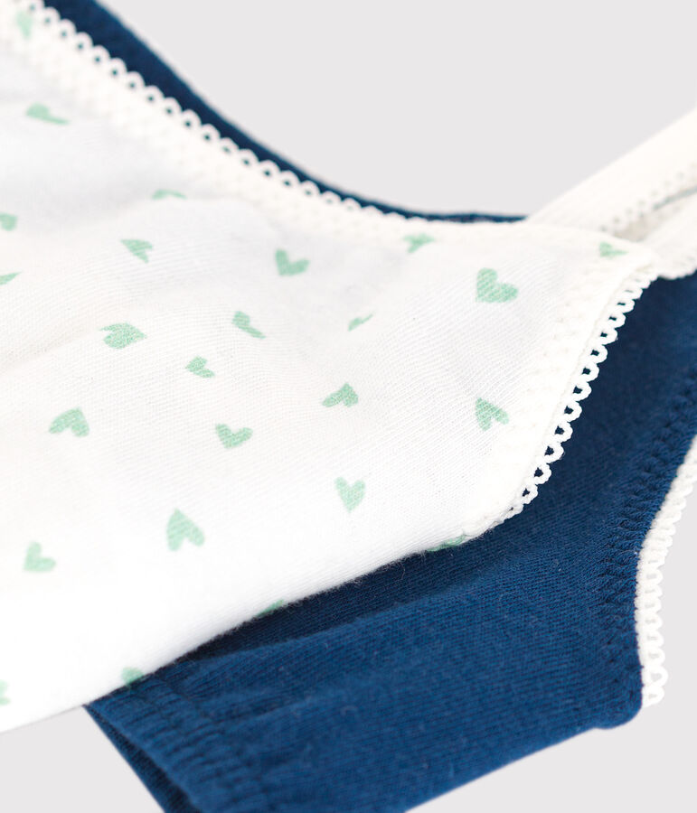 Children's heart pattern cotton and elastane bra tops multicolor