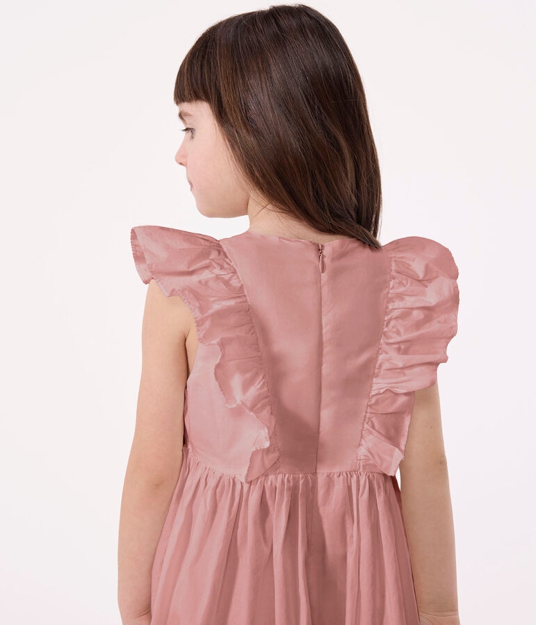 Children's sleeveless dress in plain cotton pink