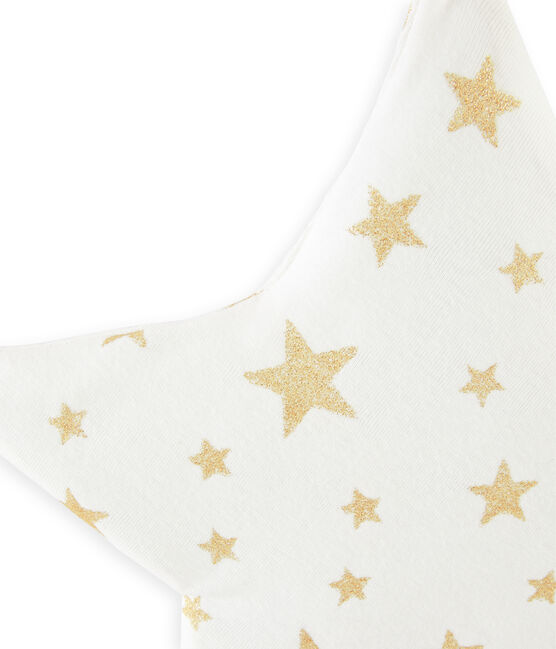 Rib Knit Baby Cushion MARSHMALLOW white/OR yellow