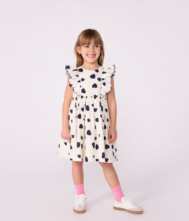 Children's sleeveless cotton dress blue/blue
