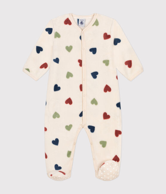 Babies' fleece onesie AVALANCHE white/MULTICO