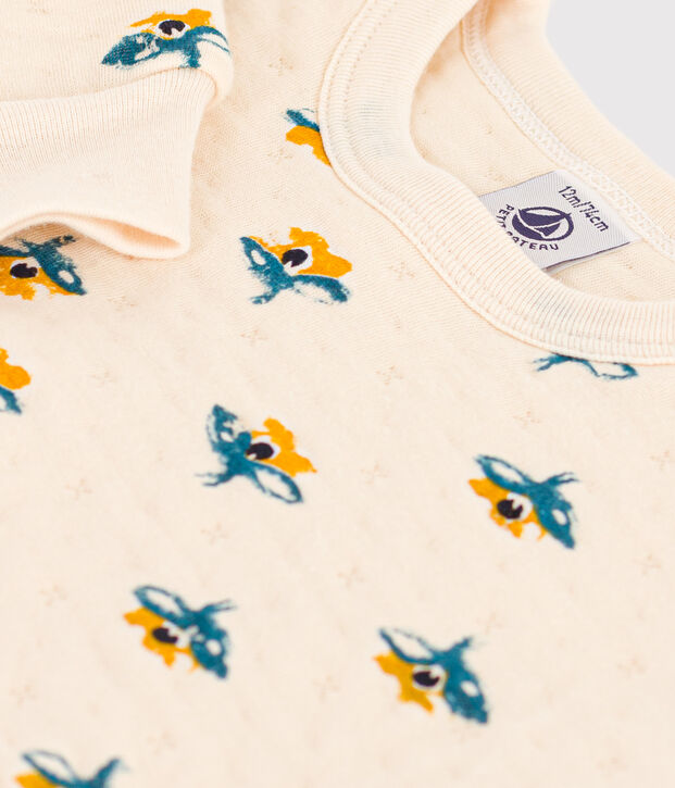 Babies' Tube Knit Sweatshirt Ecru/multicolor