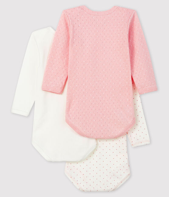 Baby Girls' Pink Long-Sleeved Bodysuit - 3-Pack variante 1