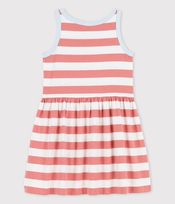 Girls' Sleeveless Stripy Cotton Dress PAPAYE pink/MARSHMALLOW