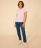 Women's Straight Round-Neck Cotton T-Shirt AVALANCHE /SHOCKING