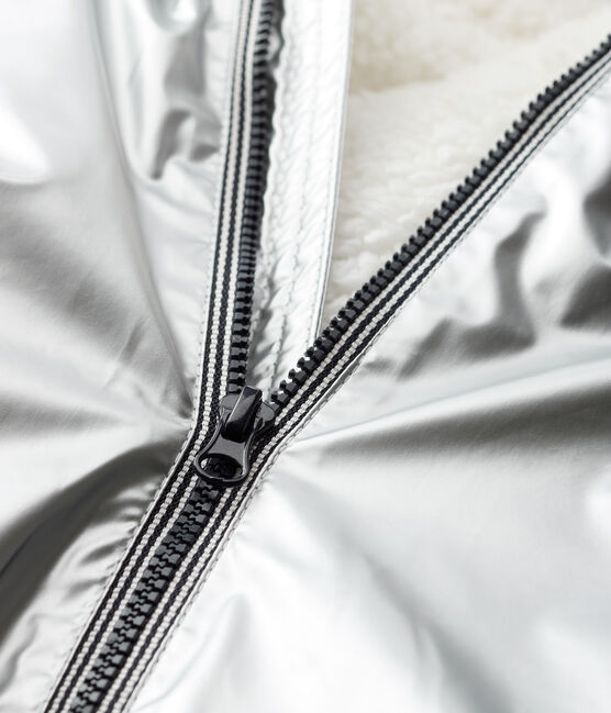 Unisex baby's warm waxed coat ARGENT grey