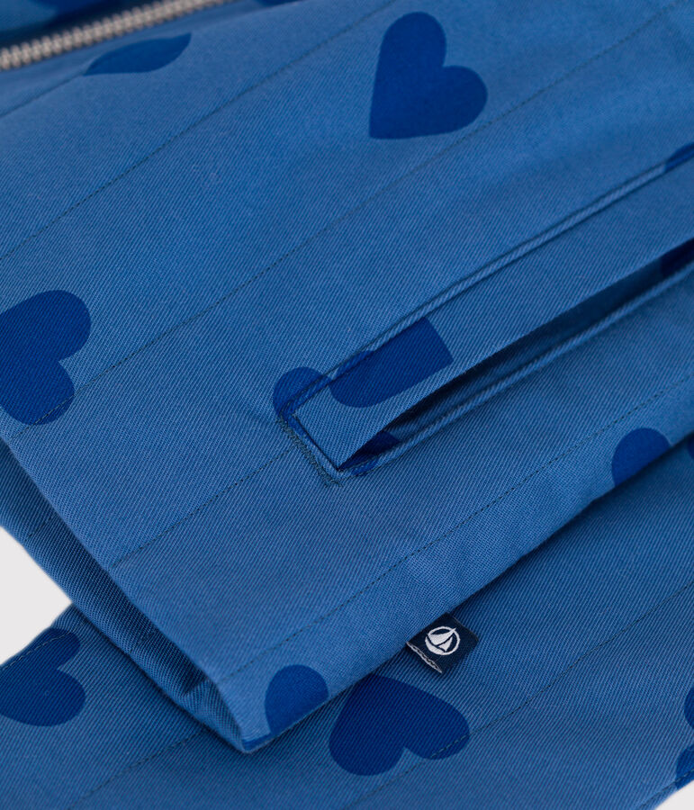 Children's heart-patterned cotton jacket blue/blue