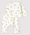 Babies' White Rabbit Patterned Organic Cotton Knit Clothing - 2-Pack MARSHMALLOW white/GRIS grey