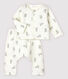 Babies' White Rabbit Patterned Organic Cotton Knit Clothing - 2-Pack
