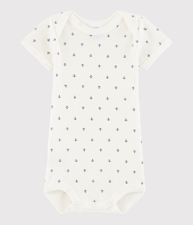 Baby Boys' Short-Sleeved Bodysuit white/blue